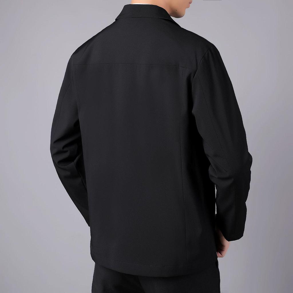 2023 Men's Spring Casual Business Jacket - Middle-Aged Fashion Trend, Turn-Down Collar