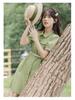 Fresh Short-Sleeved Women's Summer Shirt Dress, Japanese-Inspired Gentle Style with Waist-Cinched Skirt.