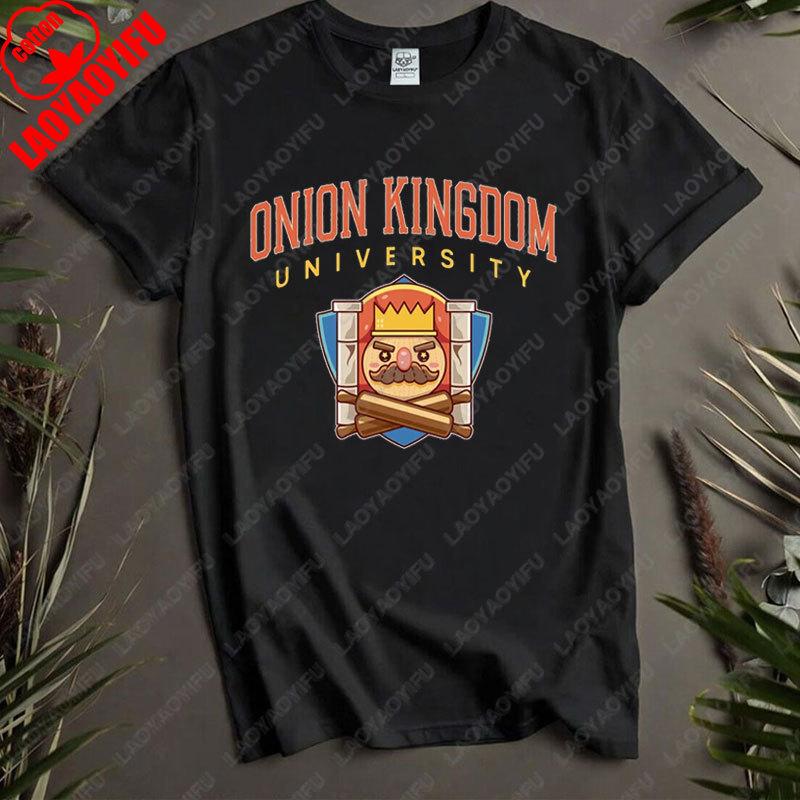 Onion Kingdom University Unisex TShirt Men Women Cotton Lovely Adult Funny Clothes Overcooked Game Gaming Tees Chef Cooking Tops S
