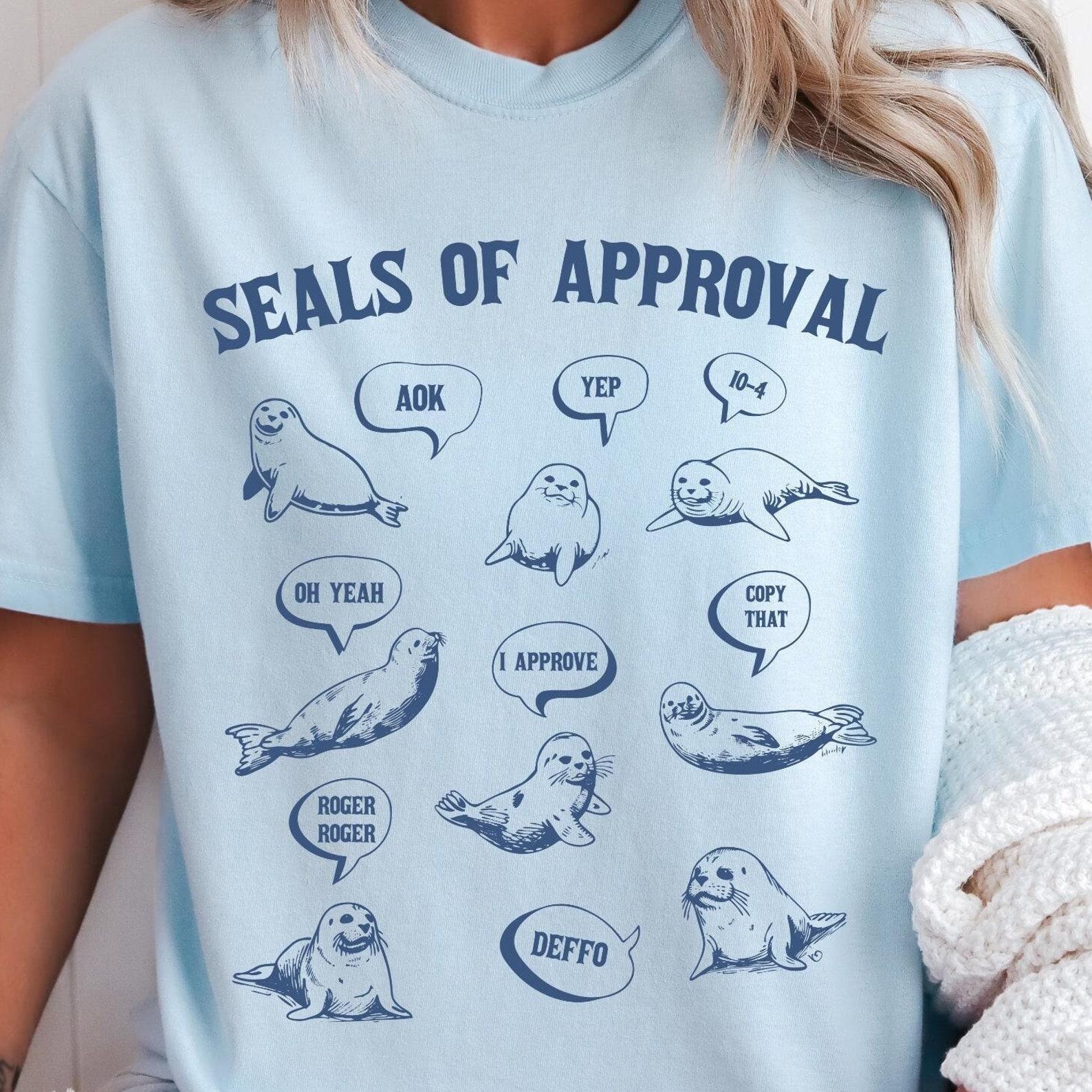 Seals of Approval Shirt, Retro Vintage Seal T-Shirt Unisex T-Shirt, Funny Graphic Tee, Humorous Sarcastic Seal Shirt, Funny Seal Gift 2XL