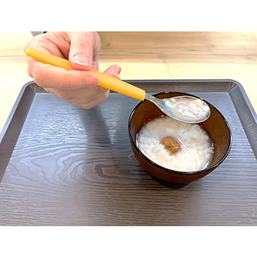 easy-to-scoop spoon, habinase, food utensils, self-help tools, auxiliary tools, for nursing care, for the elderly, for adults, 164 mm, dishwasher safe