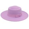 Popular Top Hat Versatile Bow Dome Convex Top Big Brim Fashion Casual Woolen Felt Hat Top Hat Hat