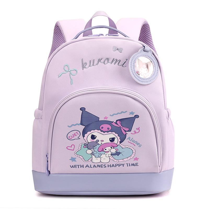 Cartoon Kuromi Kids Backpack With Breathable Nylon For School Age Girls