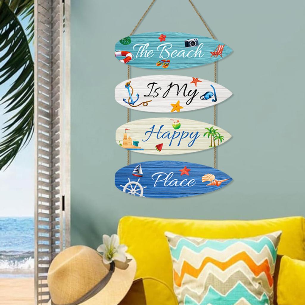 Wooden Beach Wall Decor - Summer Hanging Sign for Home