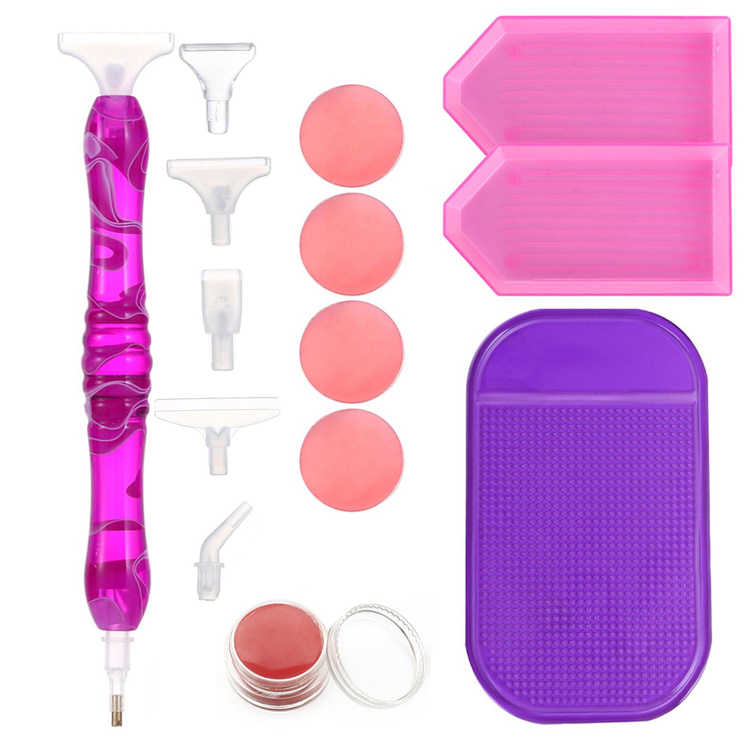 

Stitch Beads Tray Resin Diamond Painting Pen Point Drill Pen Diamond Painting Glue Clay Resin Pens фіолетовий