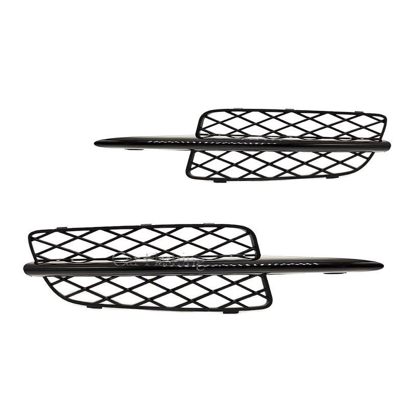Fog lamp Glossy Black Honeycomb Front Bumper Lower Grille fog Light Grille Bezel Covers For BMW X5 E70 2007 2008 2009 2010