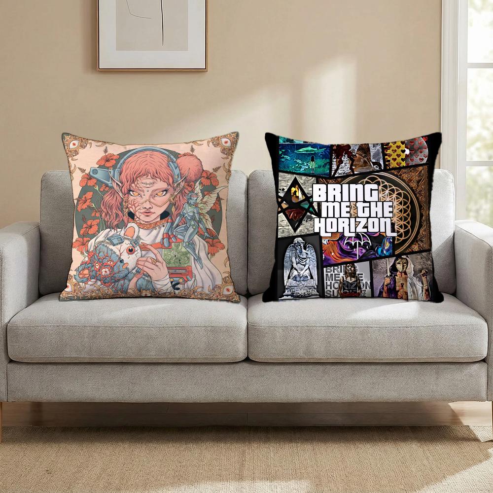 Bring Me The Horizon Cushion Cover Multi-Scene Pillow Cover for Home & Car - Reversible, Soft & Durable for Daily Use