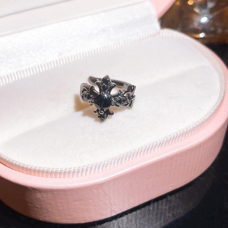 Sparkling zircon cross iris flower ear clip women's no ear piercing exquisite ear bone clip light luxury high-end versatile earrings