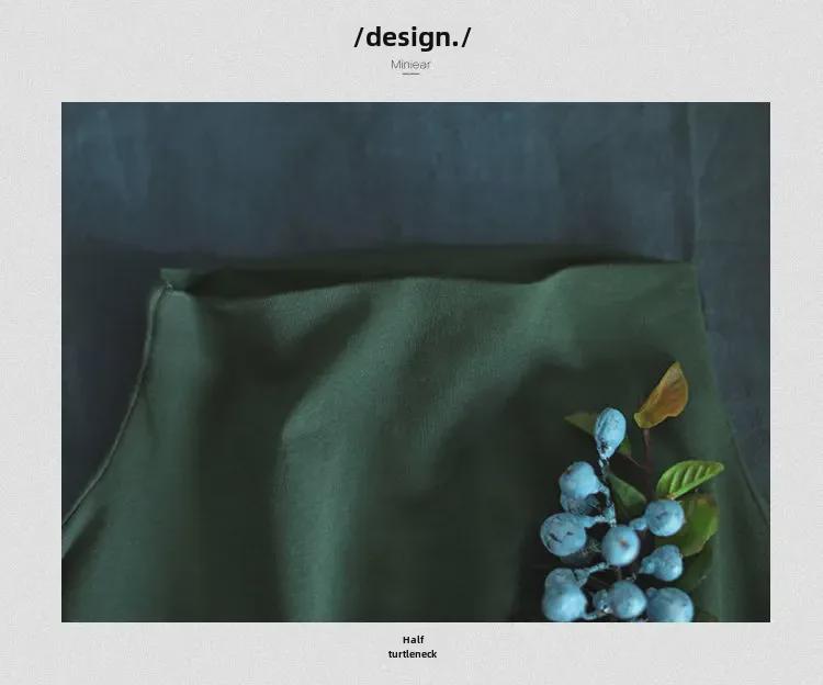 2021 Women's Retro Spring Dresses: Loose Mid-Length, Half-High Collar, Age-Reducing, Stylish & Slim Fit