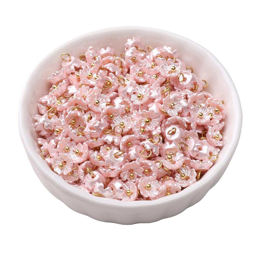 Resin Charms Imitation Pearl Preserving Mini Flower Pendant For Jewelry Making Accessories