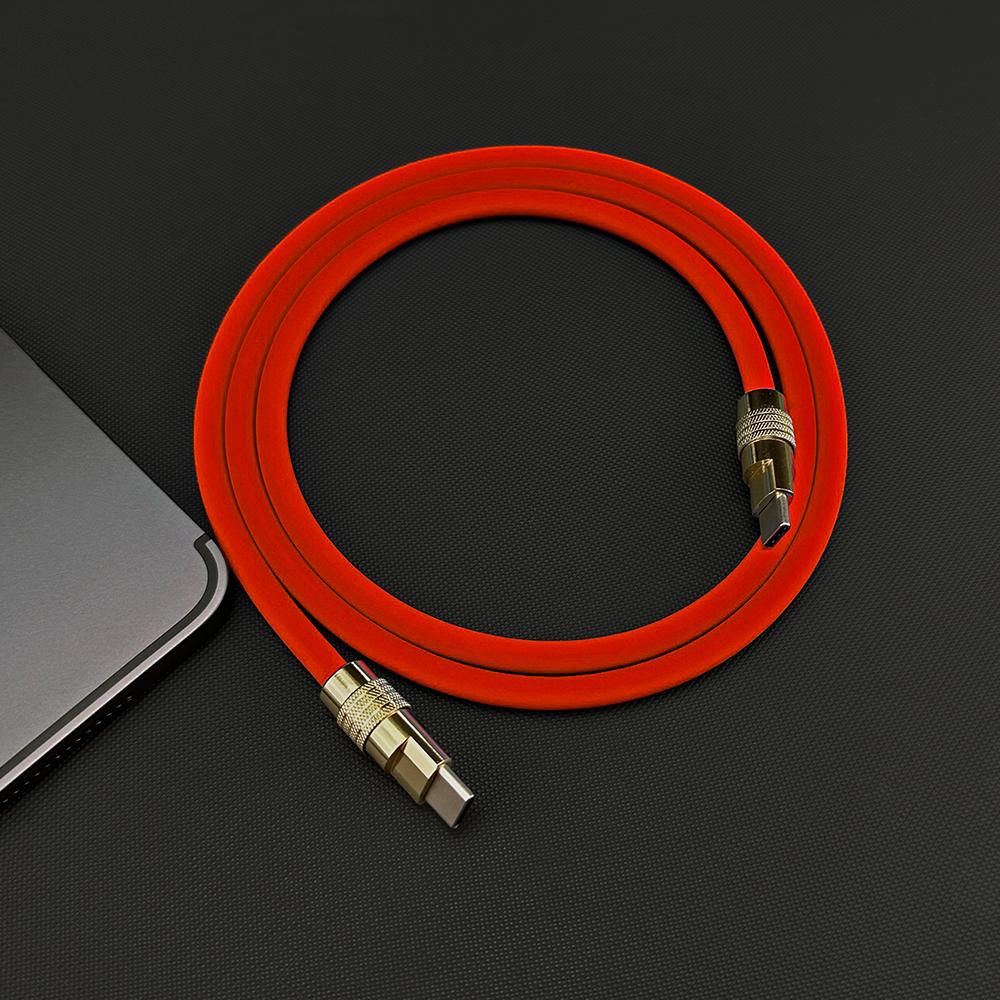 120W Super Fast Charging Cable Zinc Alloy Liquid Silicone Type-C to Type-C Fast Phone Charging Cable for Apple macbook Android
