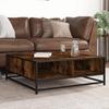 VidaXL Coffee Table Smoked Oak 80x80x30 Cm Engineered Wood and Metal, Side Table, Living Room Table, Side Table, End Table 848771