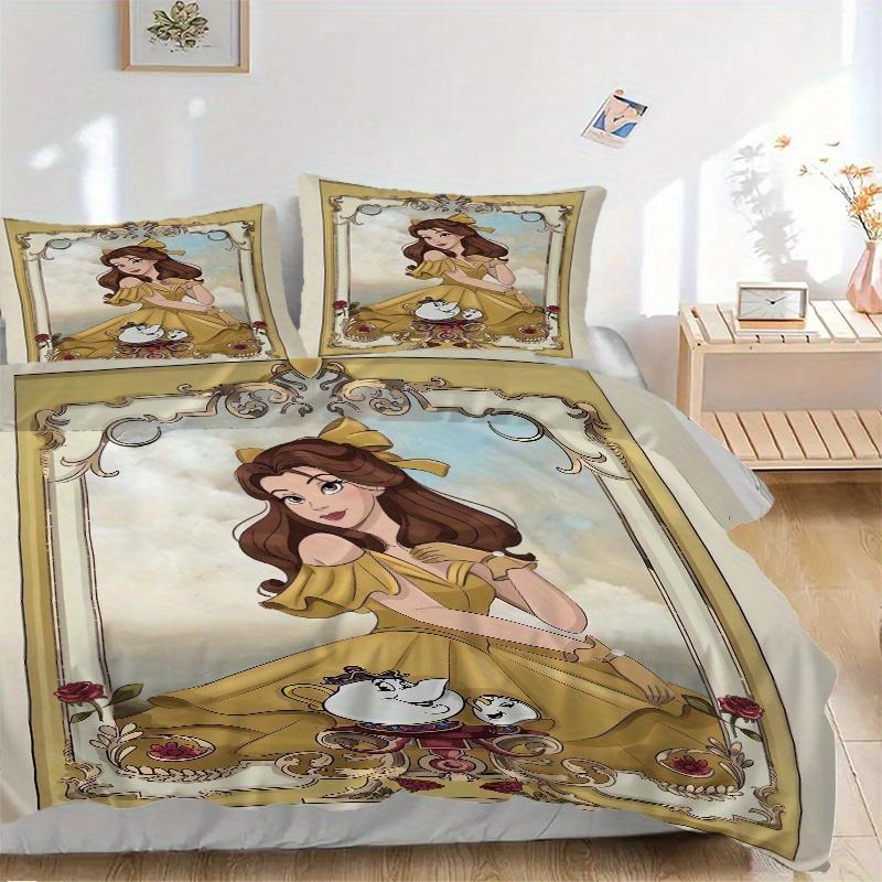 Ensemble de literie 3 pièces La Belle et la Bête Belle & Amis Comprend 1 housse de couette et 2 taies d'oreiller, Literie confortable