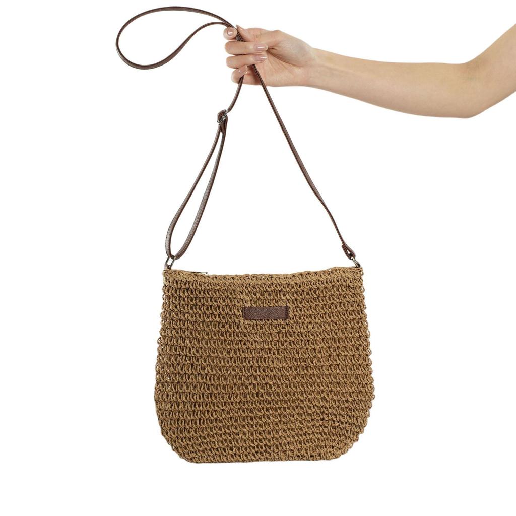 Handmade Straw Weaving Casual Versatile Trend Simple Small Leather Brand Messenger Bag
