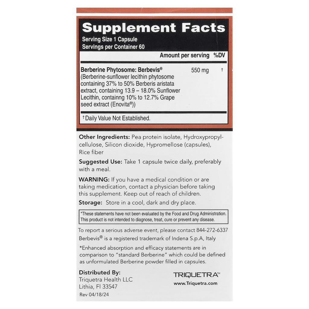 Triquetra Health, SoActive®, Berberine, 60 Capsules