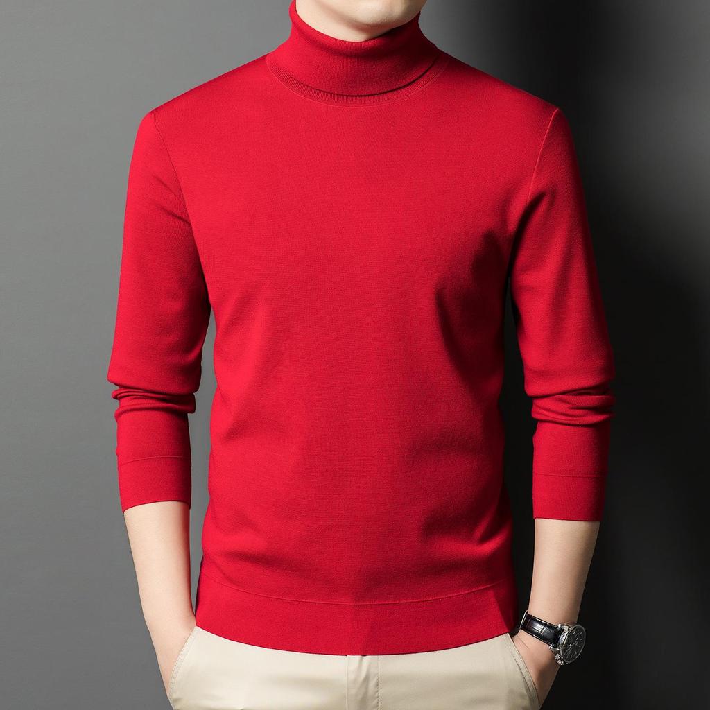2025 Winter Fashion: Men's Fine Australian Wool High-Neck Sweater - Thick, Casual Style for All Ages