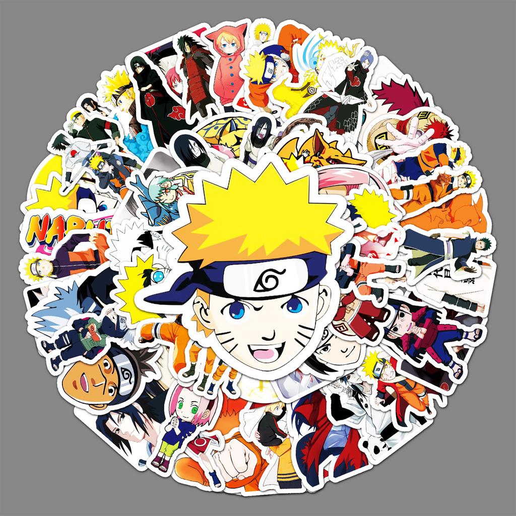 62 Non-repeat Cartoon Japanese Comic Decoration Laptop Suitcase Car Scooter Stickers