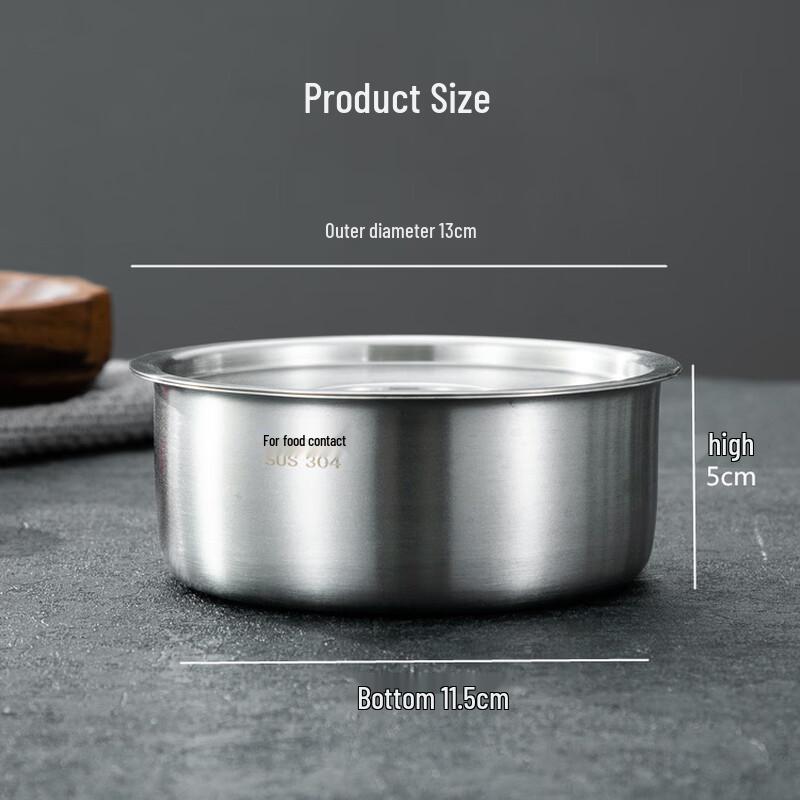 ChuyiQi 304 Stainless Steel Covered Steaming Bowl
