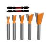 Kuzuru 5 Piece Set Carbide Ant Cone Router Bit, Trimmer Bit, 0.2 Inch