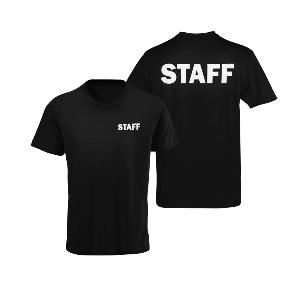 Simple Letter Printed "Staff" Uniform T-Shirt. Summer Cotton O-Neck Short Sleeve Mens T Shirt New S-3XL