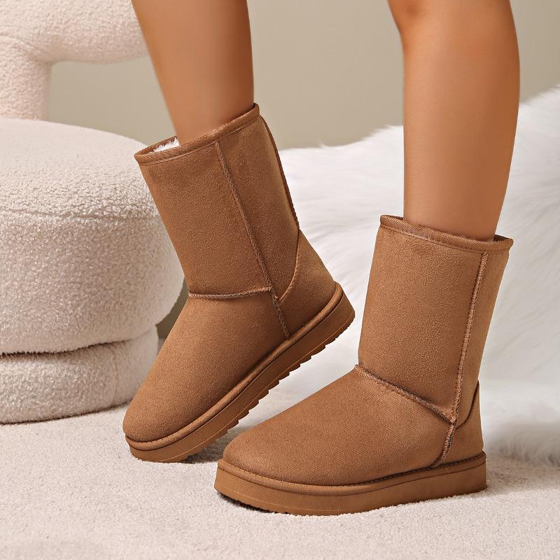 Large Size Snow Boots Women's New Winter Velvet Warm Thick-soled Round-headed Women's Cotton Boots
