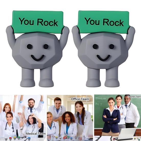 Kapesní objetí Motivační kámen s pozitivní kartičkou Emoční podpora Pryžová Mini Ozdoba You Rock Dekorace Inspirativní dárek