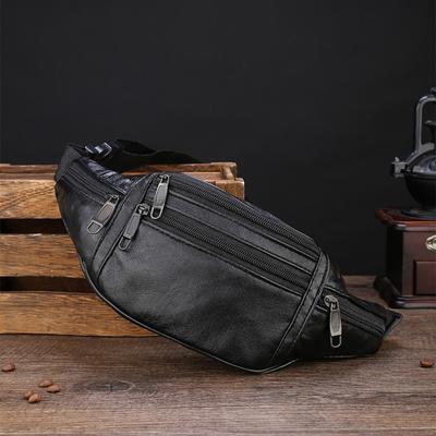 Leder Männer Taille Brust Tasche Dünne Outdoor Sport Taktische Männliche Kleine Lauf Gürteltasche Crossbody Brust Geld Gürtel Taschen