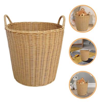 Nueva Cesta de Lavandería Plegable Portátil Estilo Ratán Tejido Cesta de Almacenamiento de Juguetes Cesta para Ropa Sucia