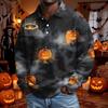 Men's Halloween Long Sleeve Button Up Shirt for Party and Casual Wear