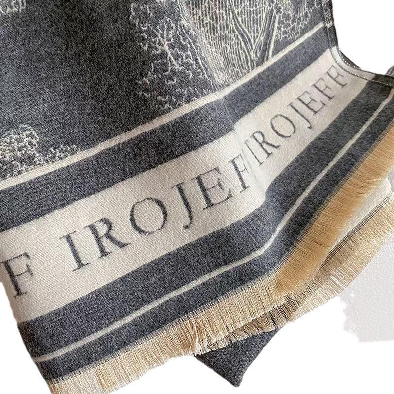 Jacquard Landscape Painting Imitation Cashmere Scarf Women'S Office Air-Conditioned Room Thickened Warm Long Trendy Shawl