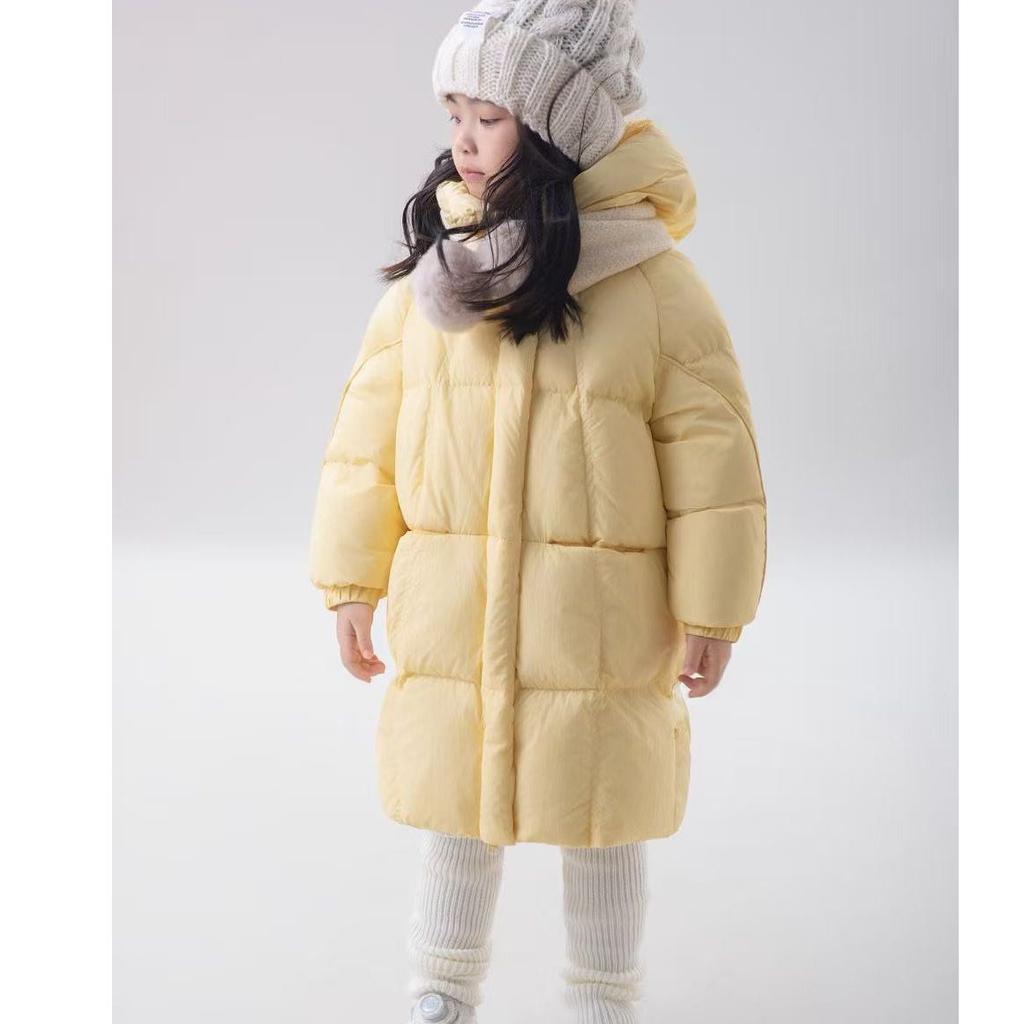 Children's Casual Mid-Length Down Jackets: Stylish, Thick-Padded Hooded Winter Jackets for Boys and Girls
