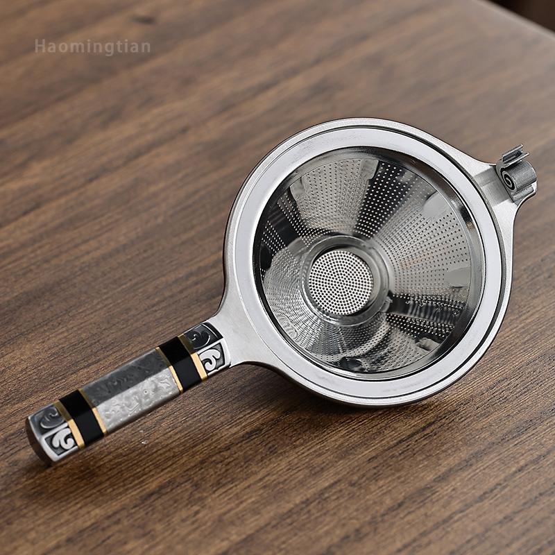 Stainless Steel Tea Strainer with Handle Simple Household Kong Fu Teaware Accessories Metal Tea Strainer Creative Tea Filter Net