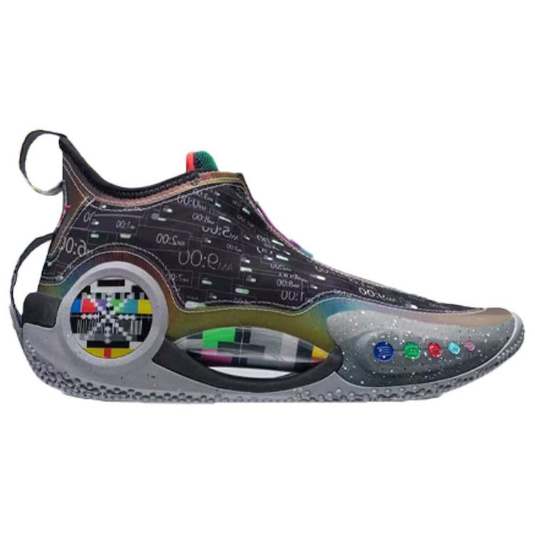 Li-Ning Way of Wade 9 Team No Sleep Men Sneakers Black Multi-Color Grey ABAR119-4