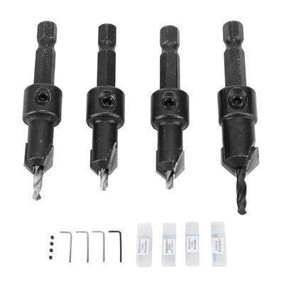 4 Stück Senkbohrer Hartmetall Sechskantschaft Senkbohrer für selbstschneidende