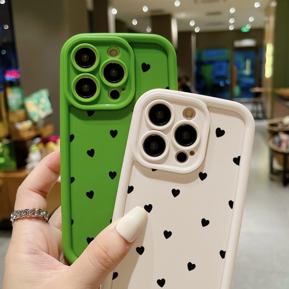 Love Heart Phone Case For iPhone 16 Pro Case iPhone 17 Air 13 12 11 15 14 Pro Max XR X XS 7 8 Plus SE Shockproof Soft Silicone Cover