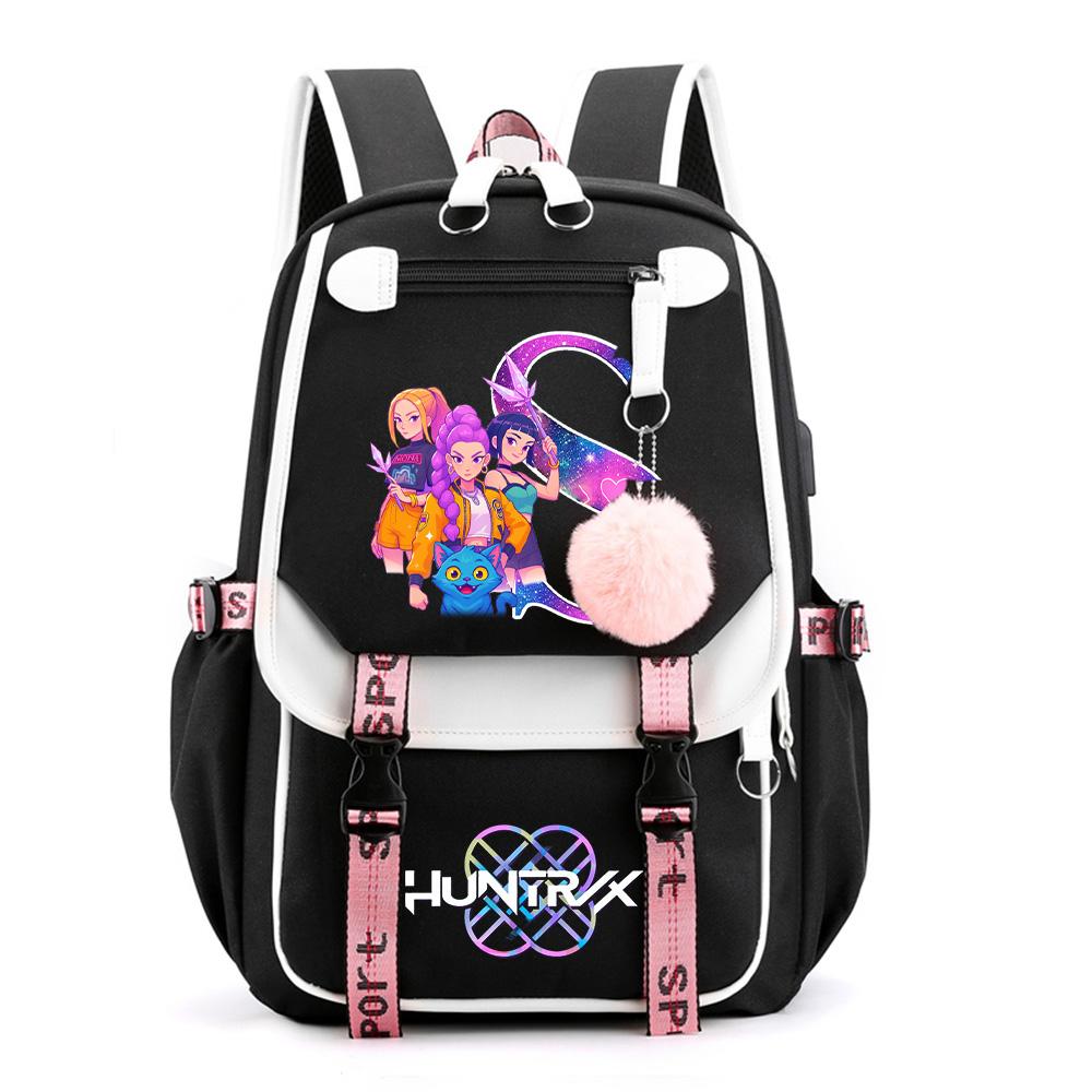 Anime Cartoon 26 English Letter Printed Backpack for Teenager Student Girl Boy Bookbag Large Capacity Travel Bag Kid Gift