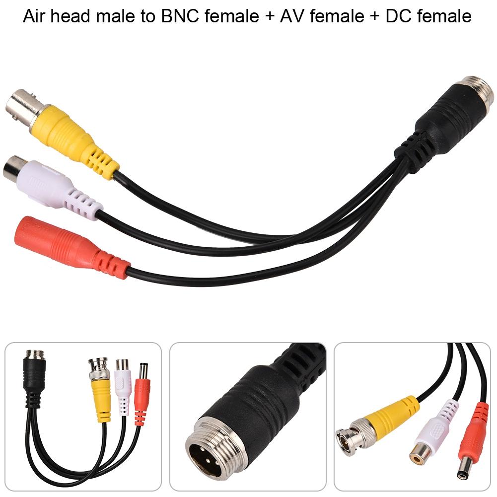 Car Video Recorder Extension Cable Air Head Male to BNC AV DC Female Monitor Adapter