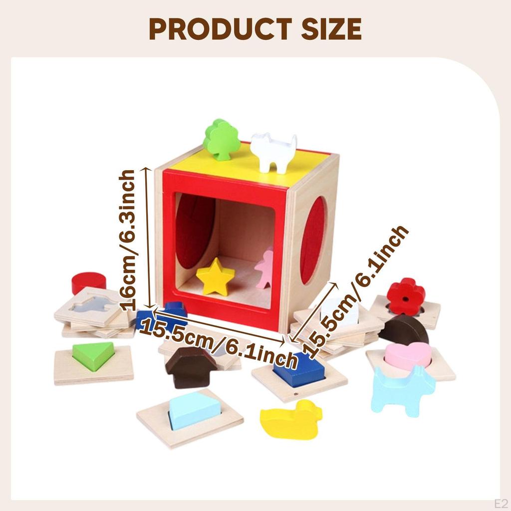 Wooden Spelling Toy Shape Matching Box Boys Girls Interactive Learning Children Montessory
