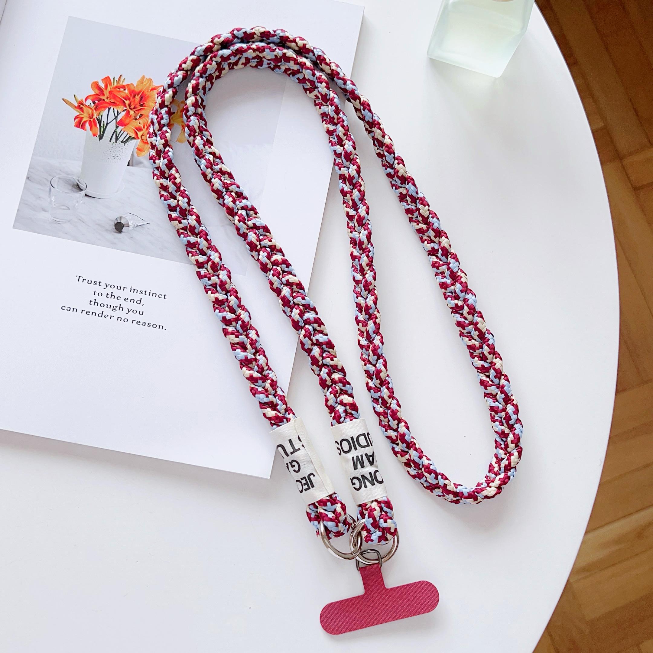Fashion Three-Strand Braided Mobile Phone Lanyard Long Crossbody Shoulder Strap Neck Cord Anti-lost Outdoor Phone Strap Polyester / Nylon