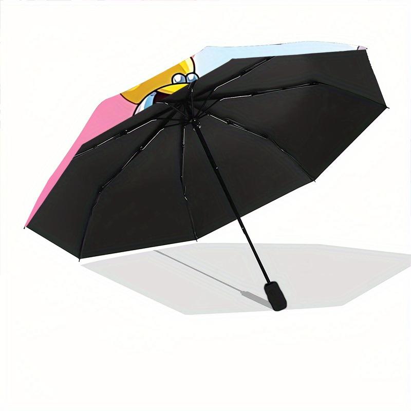 1pc Powerpuff Girls Automatic Umbrella - Foldable with 8 Iron Ribs, Portable for Outdoor, Gift, Outdoor Umbrell, Playful Accessory135