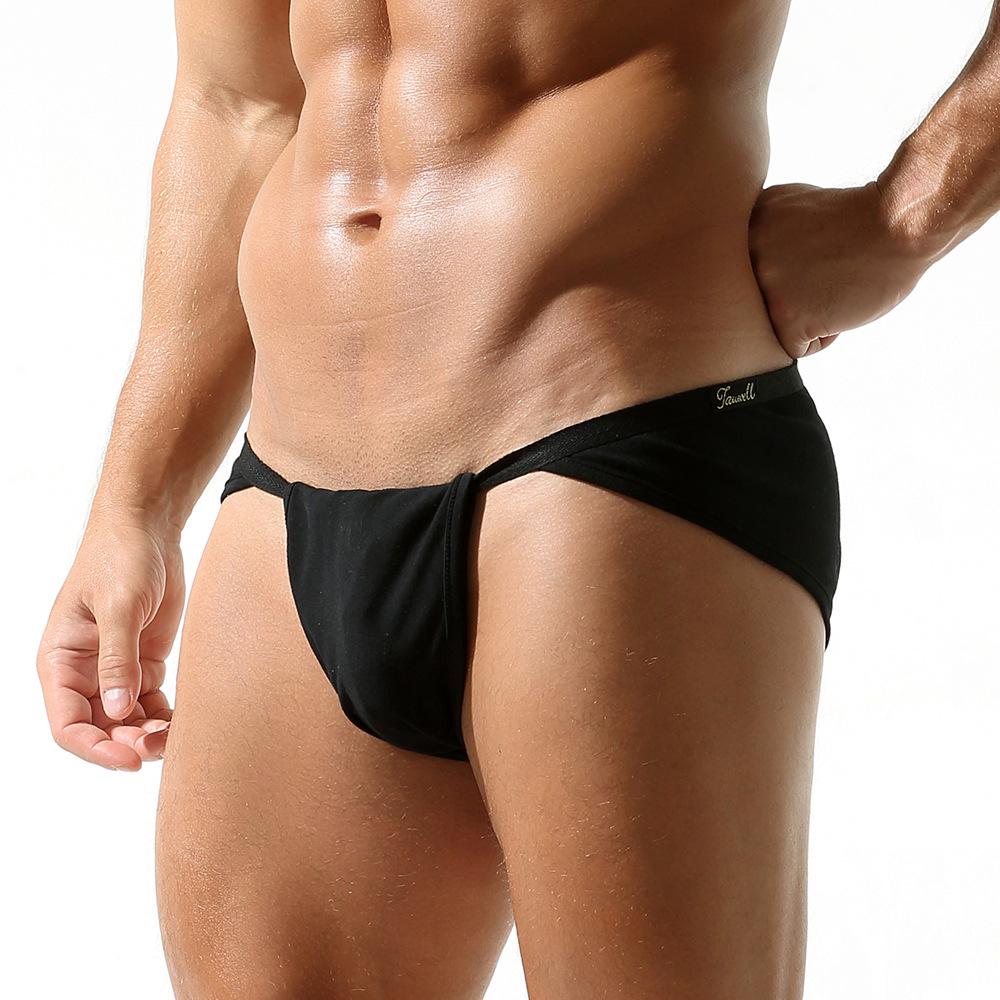 Men's Sexy Low-rise Briefs Japanese Style Novelty Erotic Underwear Solid Color Cotton Soft Briefs