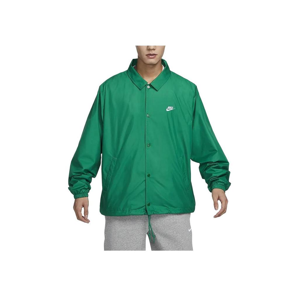 Nike Club Solid Color Casual Long Sleeve Jacket Men Jacket Peacock-Green FN3317-365