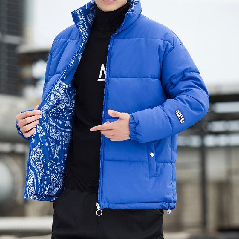 

Wearing cotton clothes on both sides, men s winter couple s bread clothes, trendy brand loose warm cotton-padded jackets, spring and autumn models 4XL