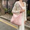 Candy Color Plaid Women's Shoulder Bags Large Capacity Women's Shopping Bag Cute Bowknot Female Travel Handbags Book Tote Purse