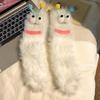 1Pair Funny Socks Autumn Winter Coral Fleece Floor Sleep Socks For Girls Couple Christmas Socks Z2M7
