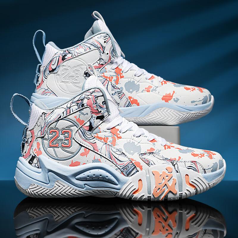 High-top basketball shoes men's autumn new cushioning teen primary and secondary school students combat boots men's sports shoes casual sports shoes