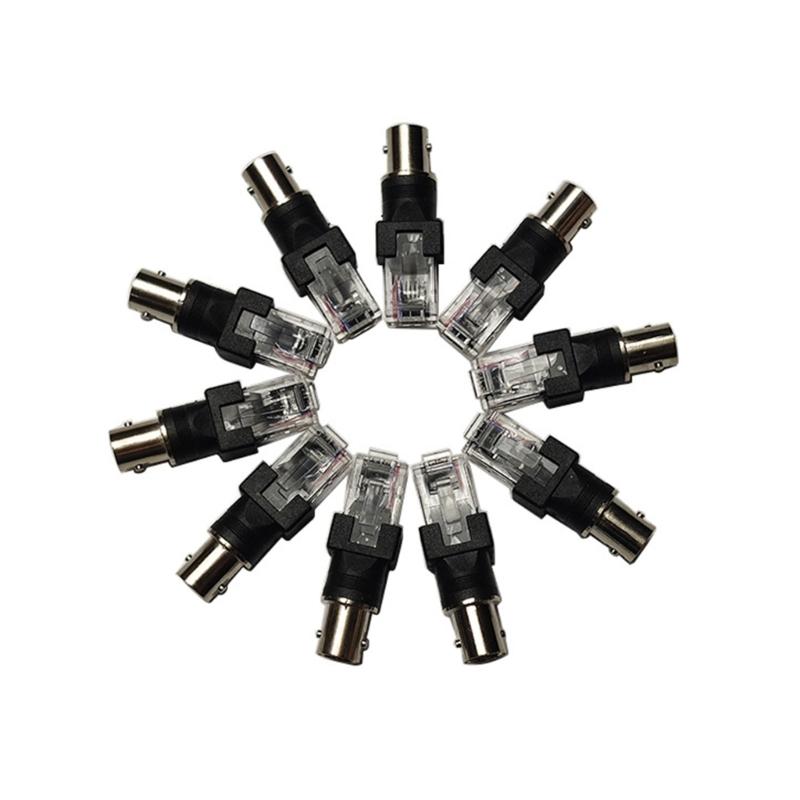 BNC Female To RJ45 Male Converters Adapter BNC To RJ45 Coaxial Coax Barrels Coupler for Signal Transmission and Testing