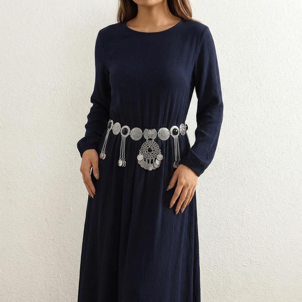 Metal Ethnic Style Belt Adjustable Body Chain Retro Tassel Belly Chain Dress Ornament