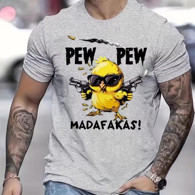 Summer Men's Casual Loose Oversized 3D Cartoon Printed Comfortable Round Neck Short Sleeved T-shirt Top
