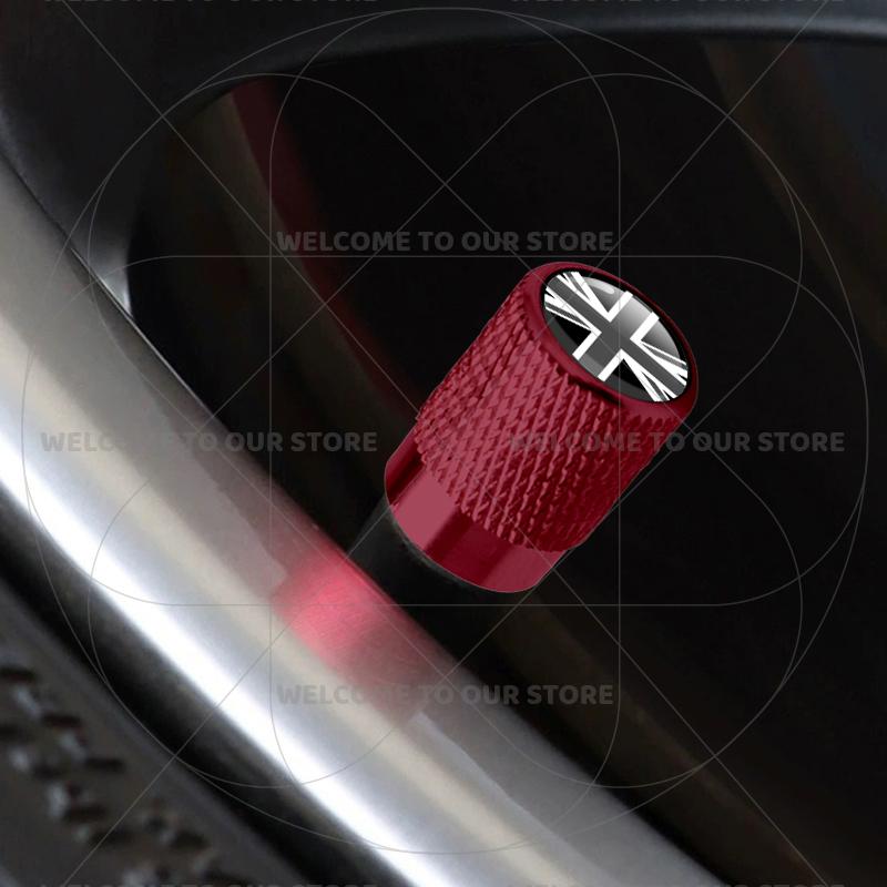 Für Schweden Schwedische Flagge Union Jack Großbritannien Flagge KDCM3 Emblem 4 Stück Aluminium Motorrad Auto Reifenventilkappen Radventil Staubkappen